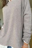 Made in Italy Conrad Body Skim Knit Jumper Oatmeal Marl